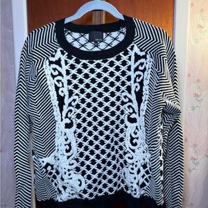 Chic Black and White Sweater